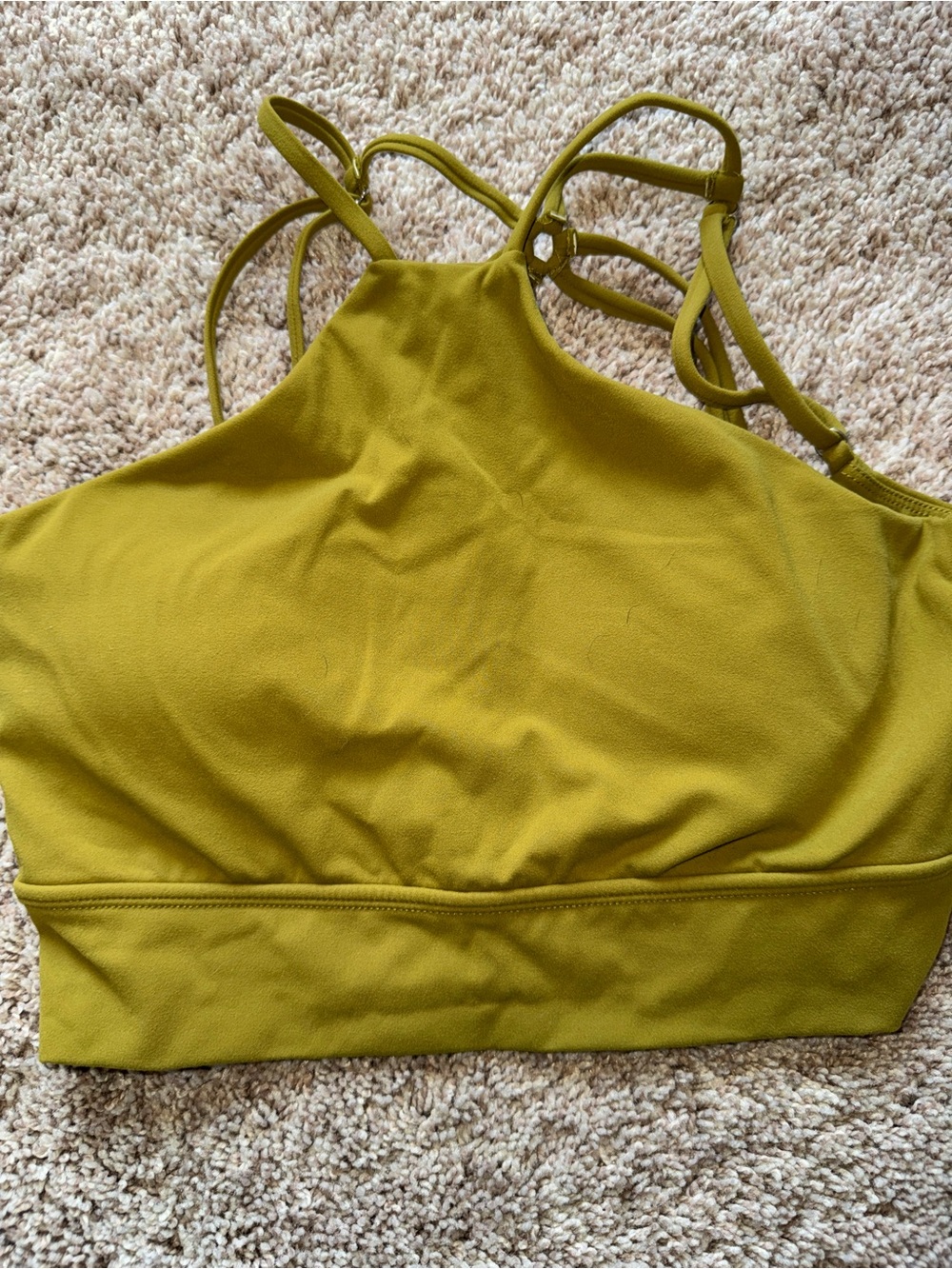 BuffBunny Olive Green Strappy Sports Bra